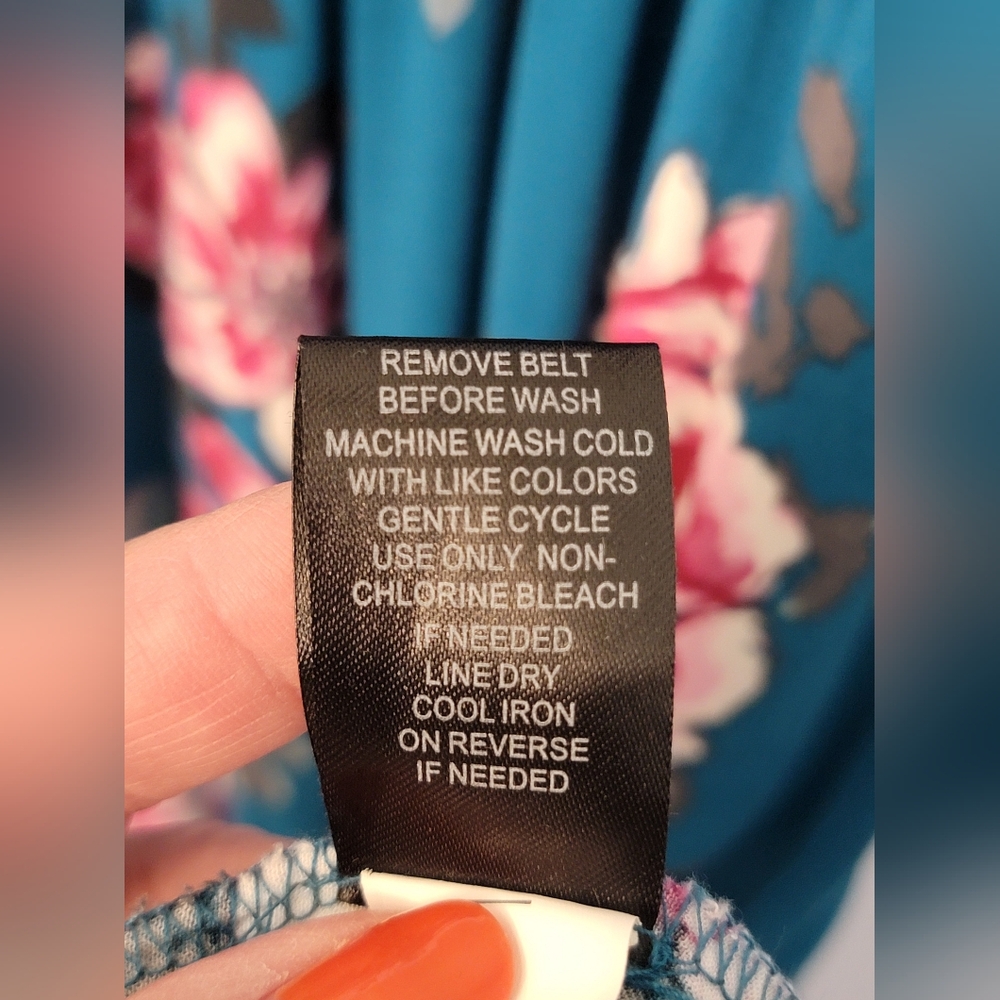 Torrid Dress Teal Blue Floral Size 4 (4X) - Picture 7 of 7
